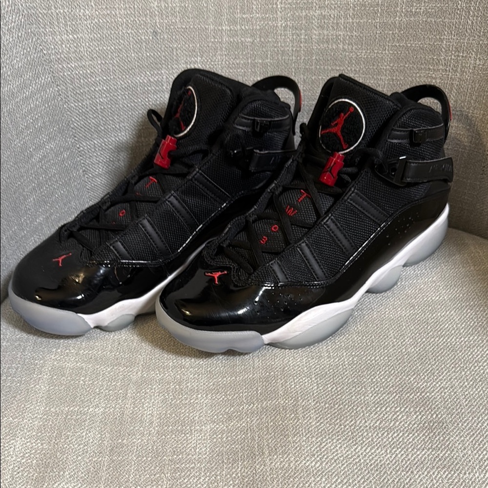 Jordan 6 rings, black and red worn twice